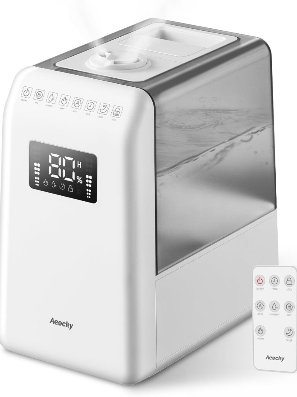 New Warm & Cool Mist Humidifier for Large Room, 6L Top-Fill, Remote